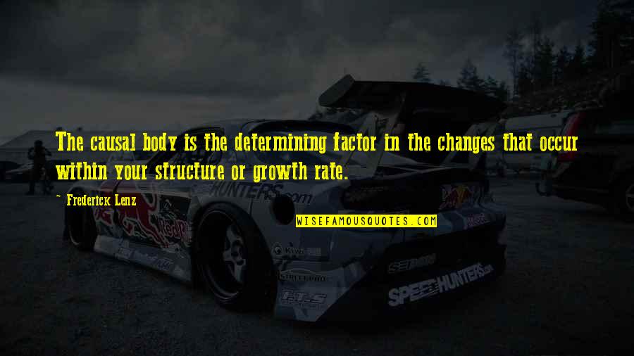 Changes In Body Quotes By Frederick Lenz: The causal body is the determining factor in