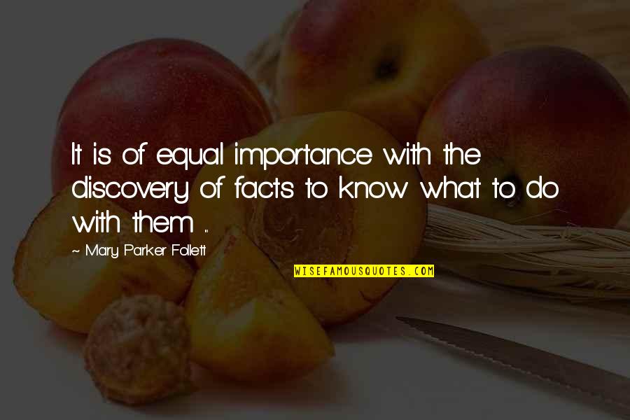 Changes Job Quotes By Mary Parker Follett: It is of equal importance with the discovery