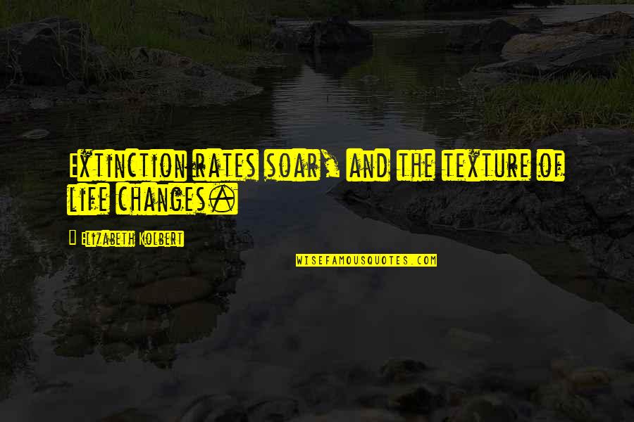 Changes Of Life Quotes By Elizabeth Kolbert: Extinction rates soar, and the texture of life Changes Of Life Quotes By Elizabeth Kolbert: Extinction rates soar, and the texture of life