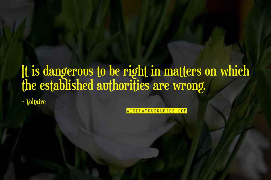 Changez Erica Quotes By Voltaire: It is dangerous to be right in matters