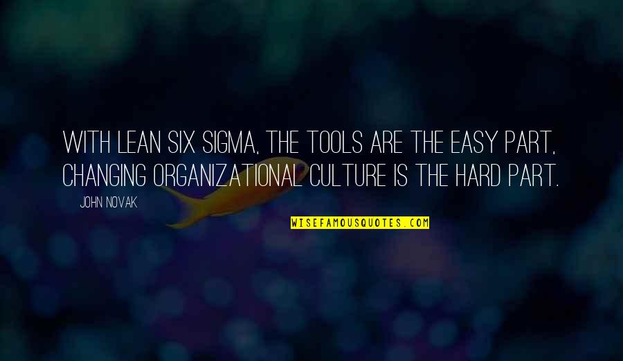 Changing A Culture Quotes By John Novak: With Lean Six Sigma, the tools are the Changing A Culture Quotes By John Novak: With Lean Six Sigma, the tools are the