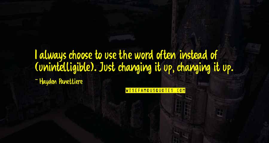 Changing A Word In A Quotes By Hayden Panettiere: I always choose to use the word often