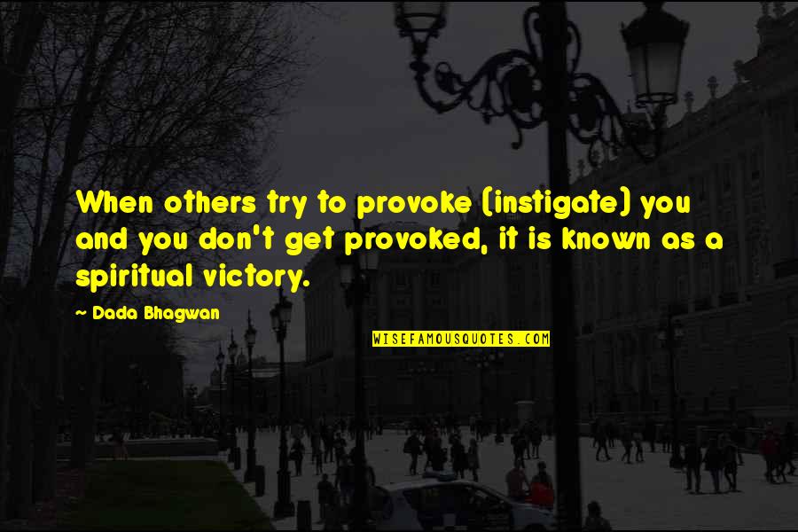 Changing Before It's Too Late Quotes By Dada Bhagwan: When others try to provoke (instigate) you and