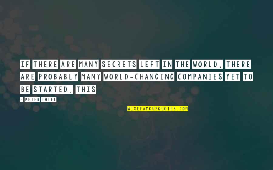 Changing Companies Quotes By Peter Thiel: If there are many secrets left in the