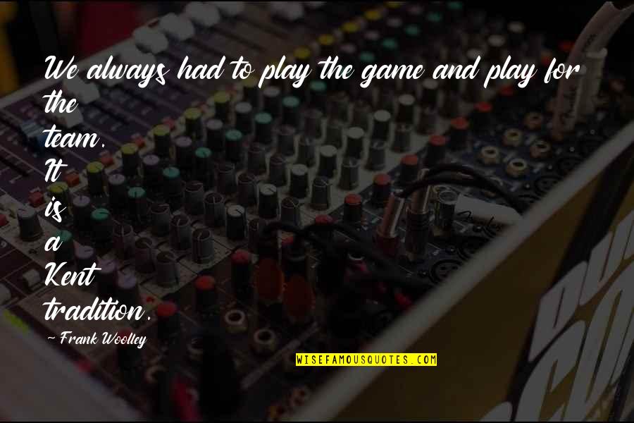 Changing Countries Quotes By Frank Woolley: We always had to play the game and