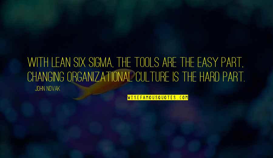 Changing Culture Quotes By John Novak: With Lean Six Sigma, the tools are the Changing Culture Quotes By John Novak: With Lean Six Sigma, the tools are the