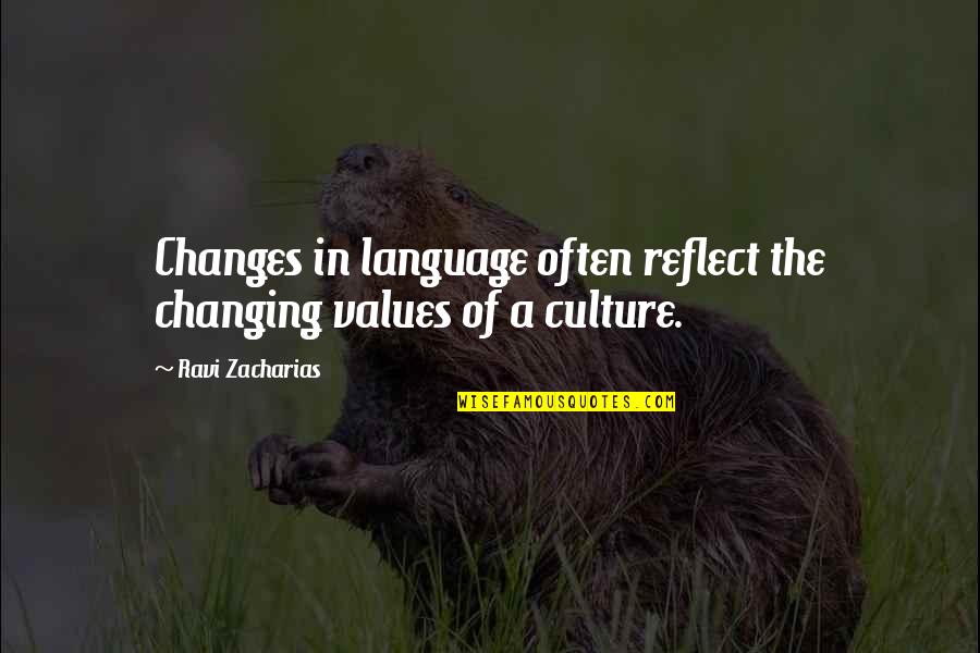 Changing Culture Quotes By Ravi Zacharias: Changes in language often reflect the changing values Changing Culture Quotes By Ravi Zacharias: Changes in language often reflect the changing values