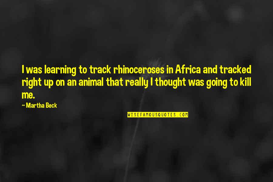 Changing Human Behavior Quotes By Martha Beck: I was learning to track rhinoceroses in Africa