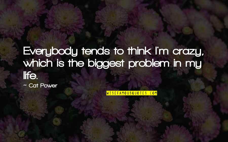Changing Into A New Person Quotes By Cat Power: Everybody tends to think I'm crazy, which is