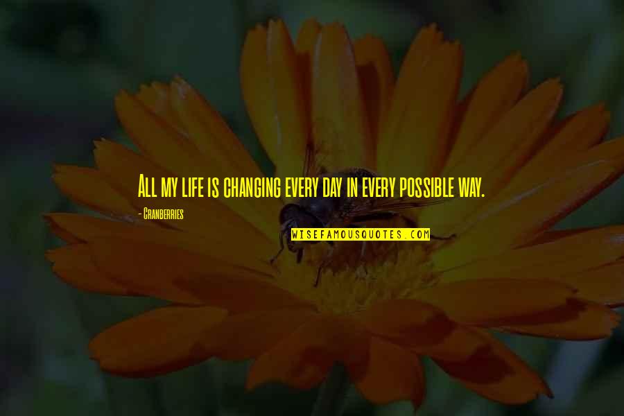 Changing My Life Quotes By Cranberries: All my life is changing every day in