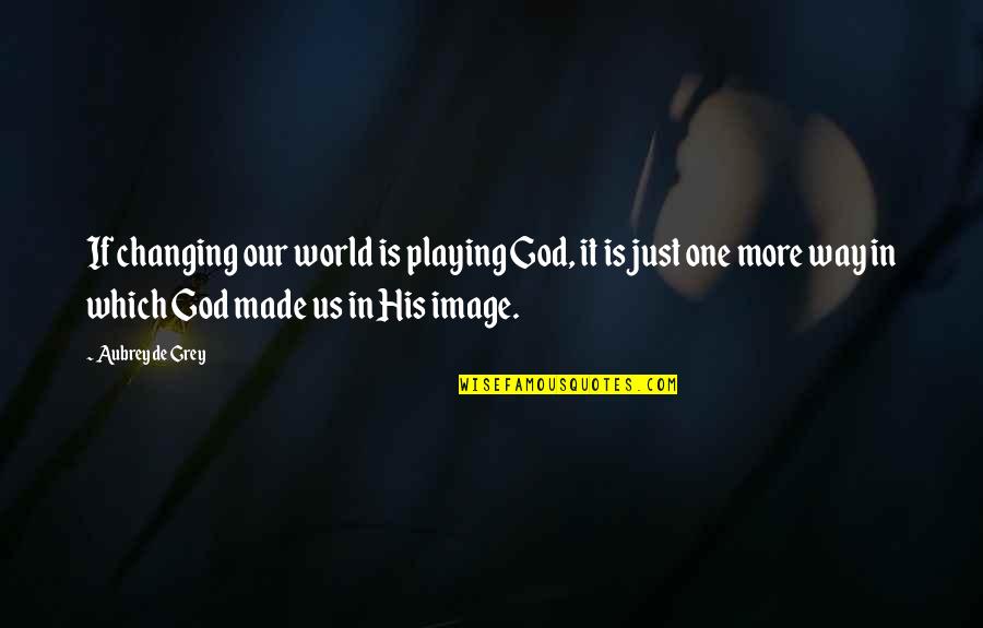 Changing Our World Quotes By Aubrey De Grey: If changing our world is playing God, it Changing Our World Quotes By Aubrey De Grey: If changing our world is playing God, it