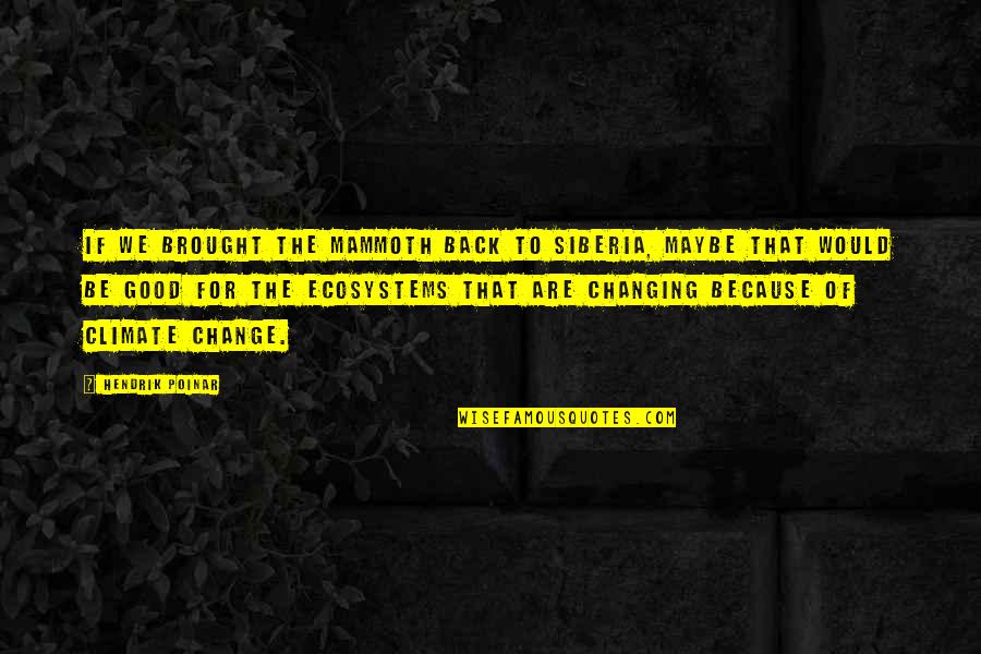 Changing Quotes By Hendrik Poinar: If we brought the mammoth back to Siberia,