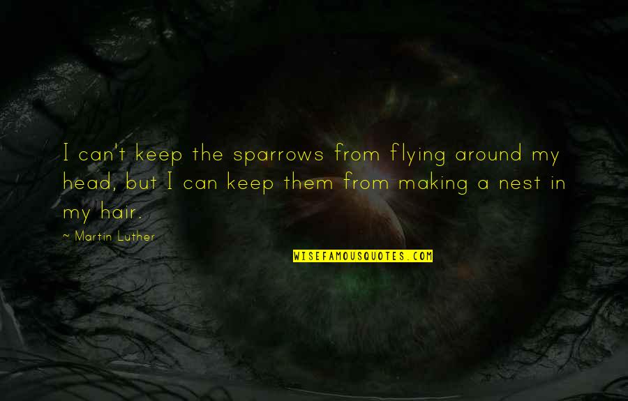 Changing The Life Quotes By Martin Luther: I can't keep the sparrows from flying around