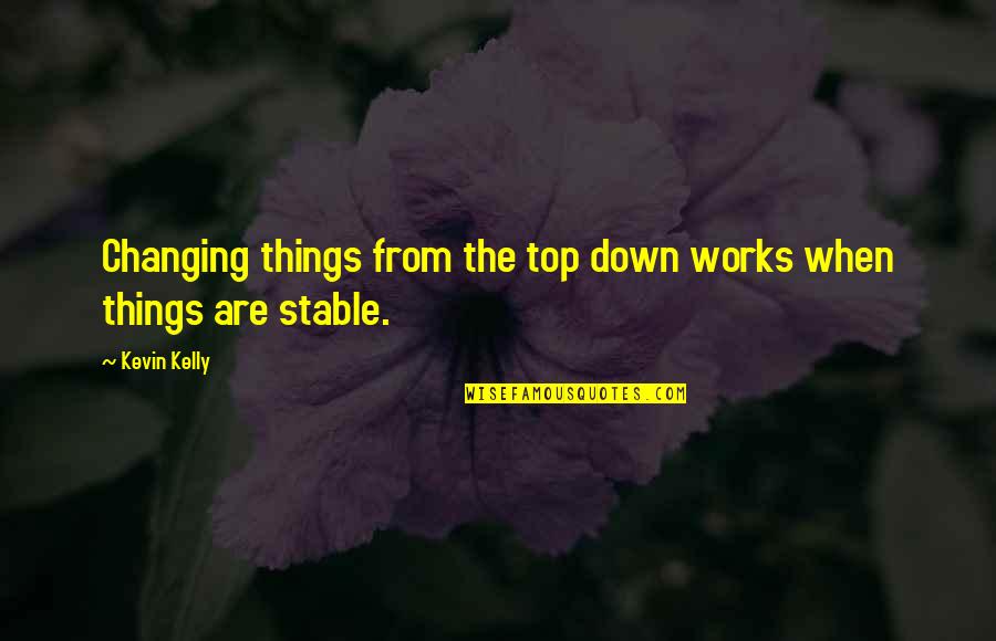 Changing Things Up Quotes By Kevin Kelly: Changing things from the top down works when