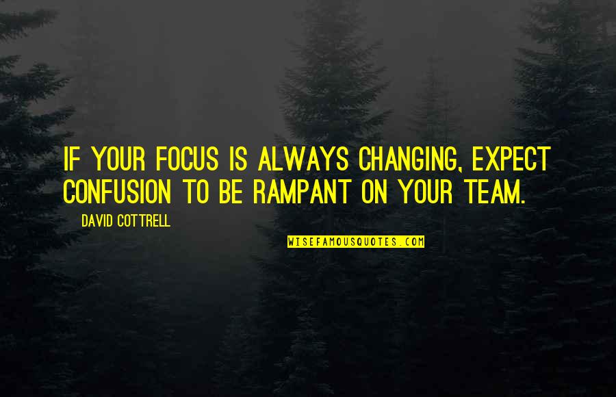 Changing Your Focus Quotes By David Cottrell: If your focus is always changing, expect confusion