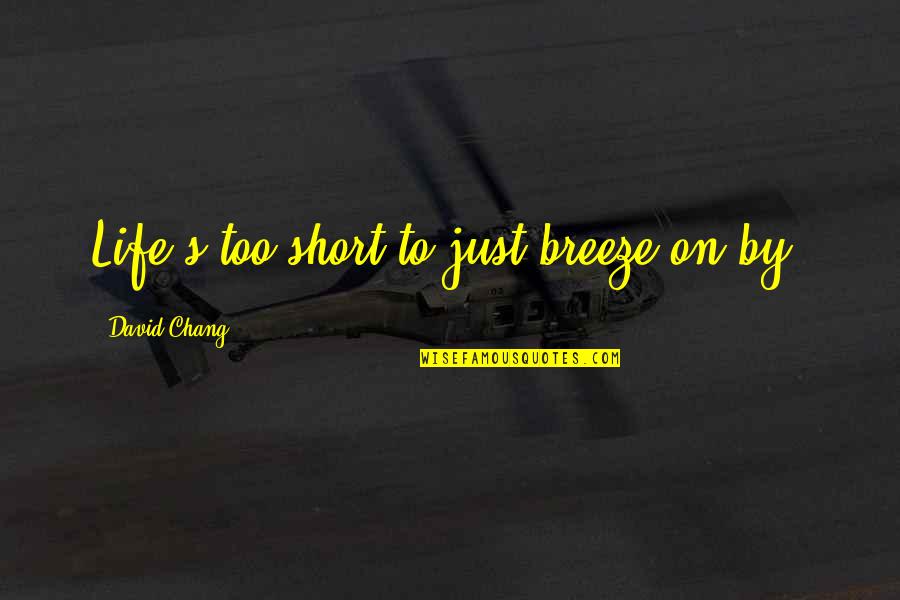Chang's Quotes By David Chang: Life's too short to just breeze on by.