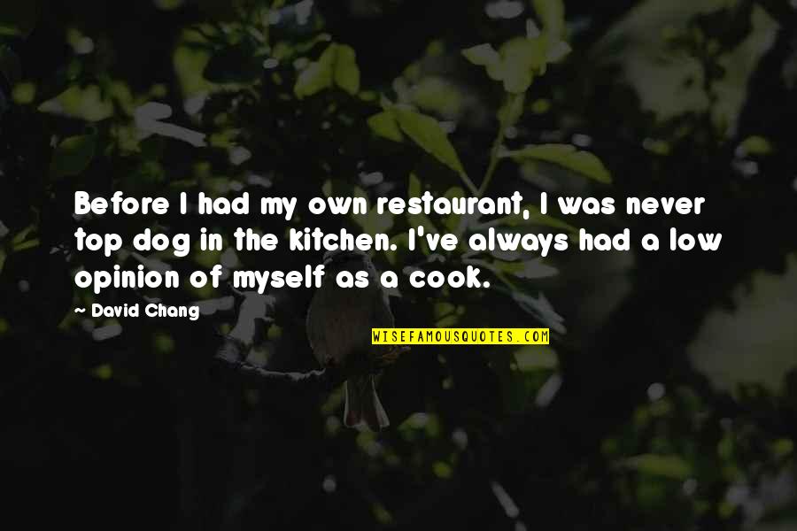 Chang's Quotes By David Chang: Before I had my own restaurant, I was