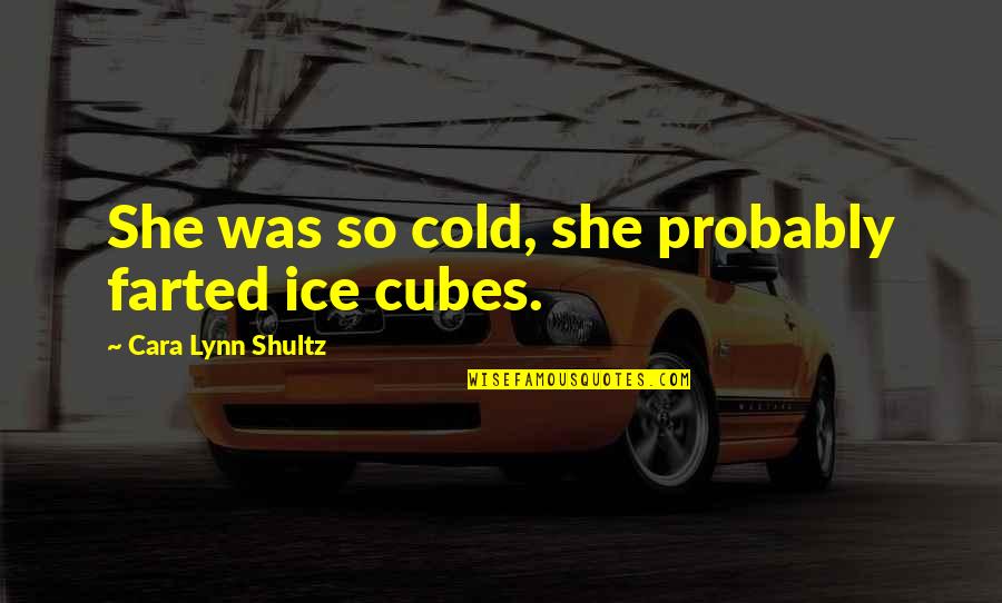 Chanida Chitbundid Quotes By Cara Lynn Shultz: She was so cold, she probably farted ice
