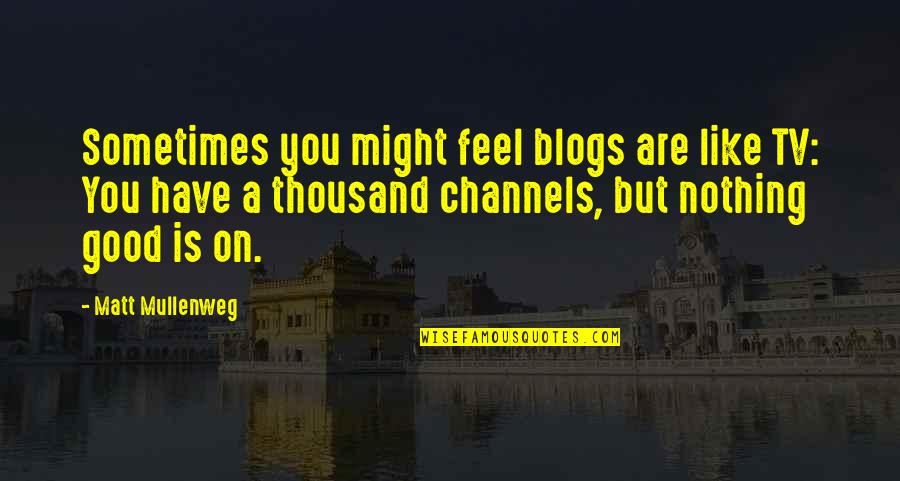Channels Quotes By Matt Mullenweg: Sometimes you might feel blogs are like TV: