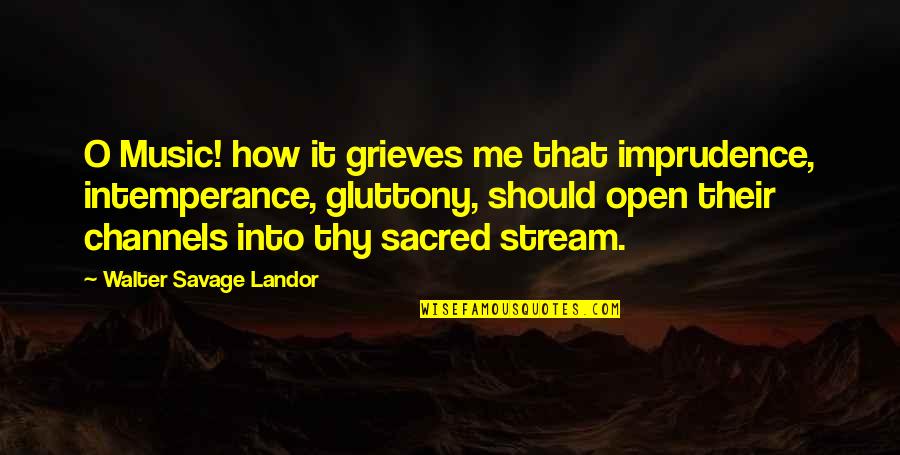 Channels Quotes By Walter Savage Landor: O Music! how it grieves me that imprudence,