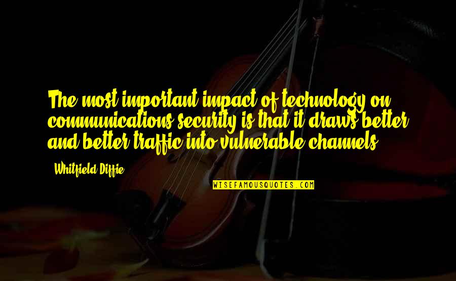 Channels Quotes By Whitfield Diffie: The most important impact of technology on communications