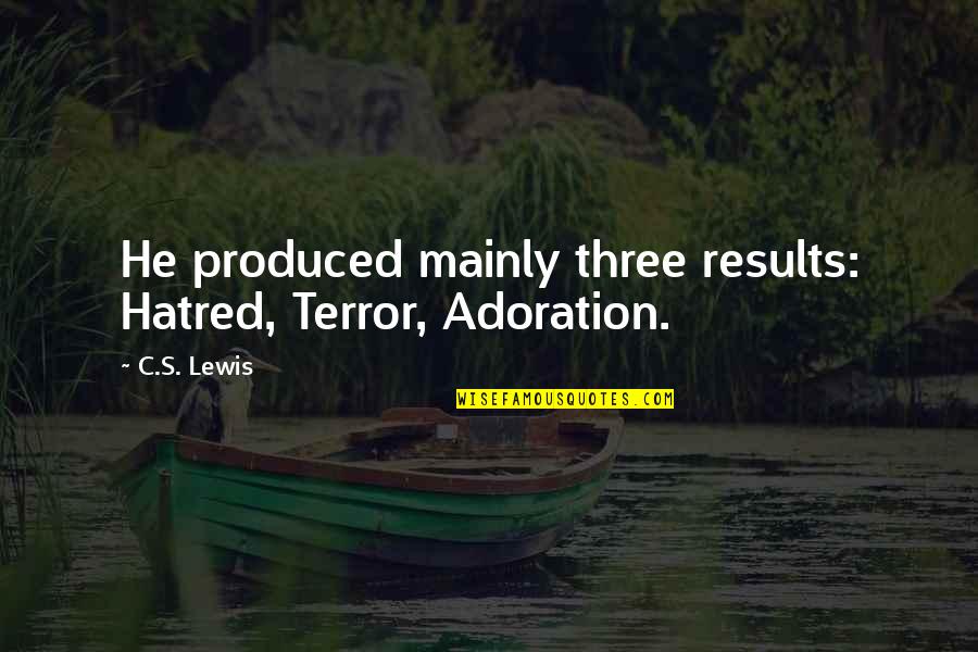 Chanoch Lenaar Quotes By C.S. Lewis: He produced mainly three results: Hatred, Terror, Adoration.