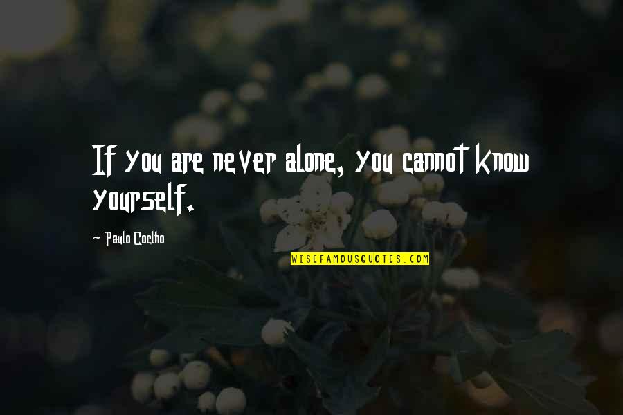 Chanston Rodgers Quotes By Paulo Coelho: If you are never alone, you cannot know