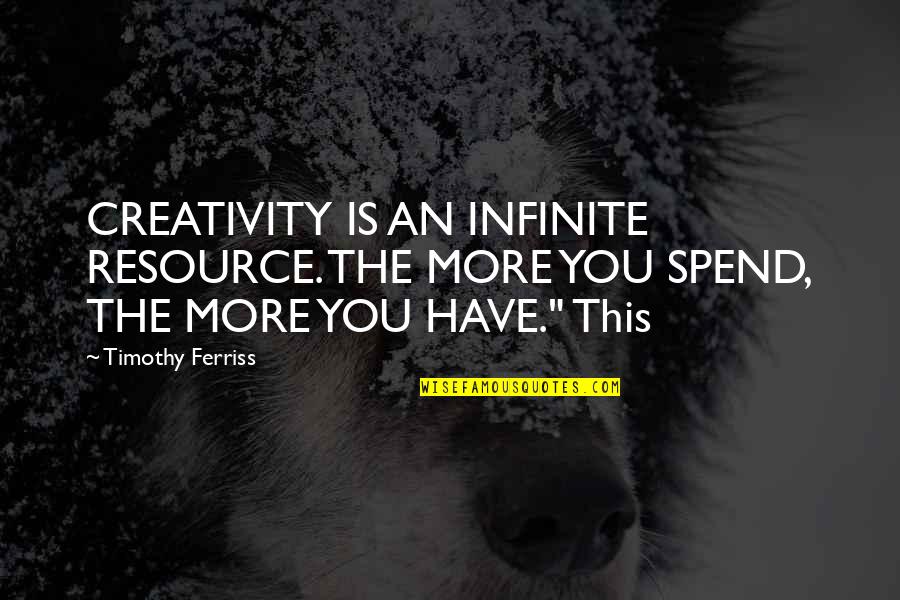 Chanting Music Quotes By Timothy Ferriss: CREATIVITY IS AN INFINITE RESOURCE. THE MORE YOU