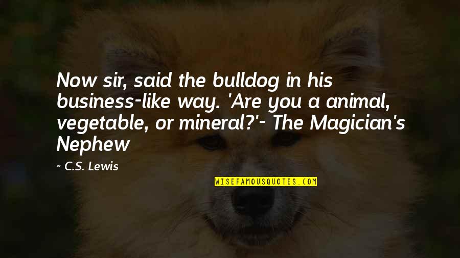 Chantrellines Quotes By C.S. Lewis: Now sir, said the bulldog in his business-like Chantrellines Quotes By C.S. Lewis: Now sir, said the bulldog in his business-like