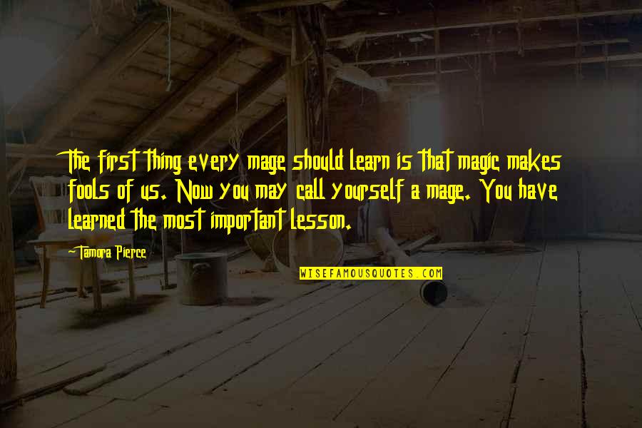 Chaos And Calm Quotes By Tamora Pierce: The first thing every mage should learn is