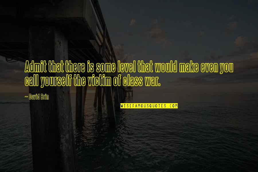 Chaos And Cyber Culture Quotes By David Brin: Admit that there is some level that would