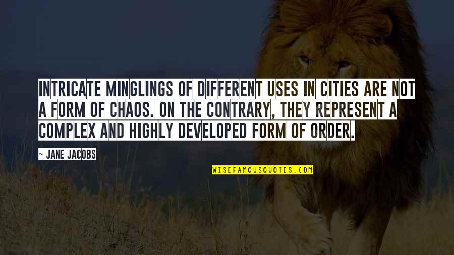 Chaos And Order Quotes By Jane Jacobs: Intricate minglings of different uses in cities are