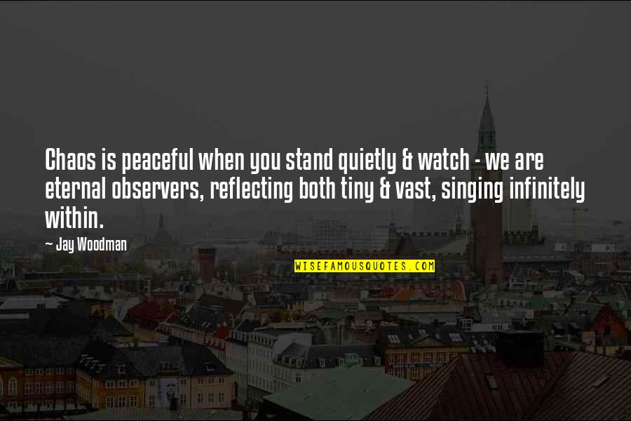 Chaos And Peace Quotes By Jay Woodman: Chaos is peaceful when you stand quietly &