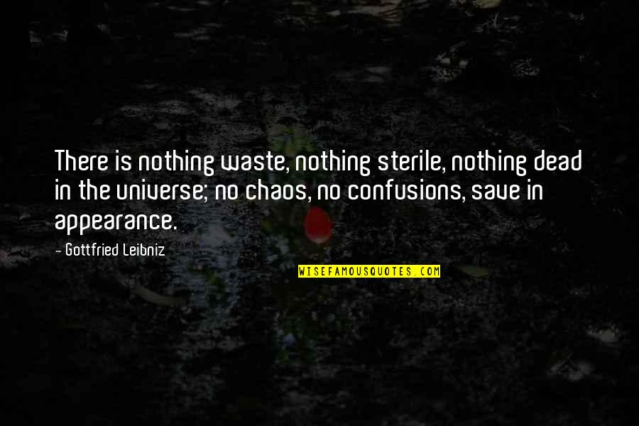 Chaos Confusion Quotes By Gottfried Leibniz: There is nothing waste, nothing sterile, nothing dead
