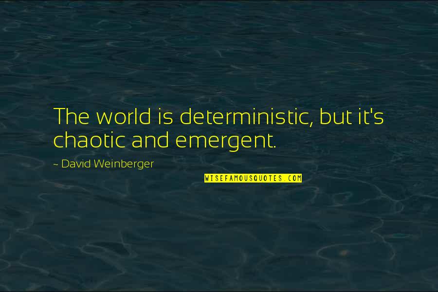 Chaotic Quotes By David Weinberger: The world is deterministic, but it's chaotic and