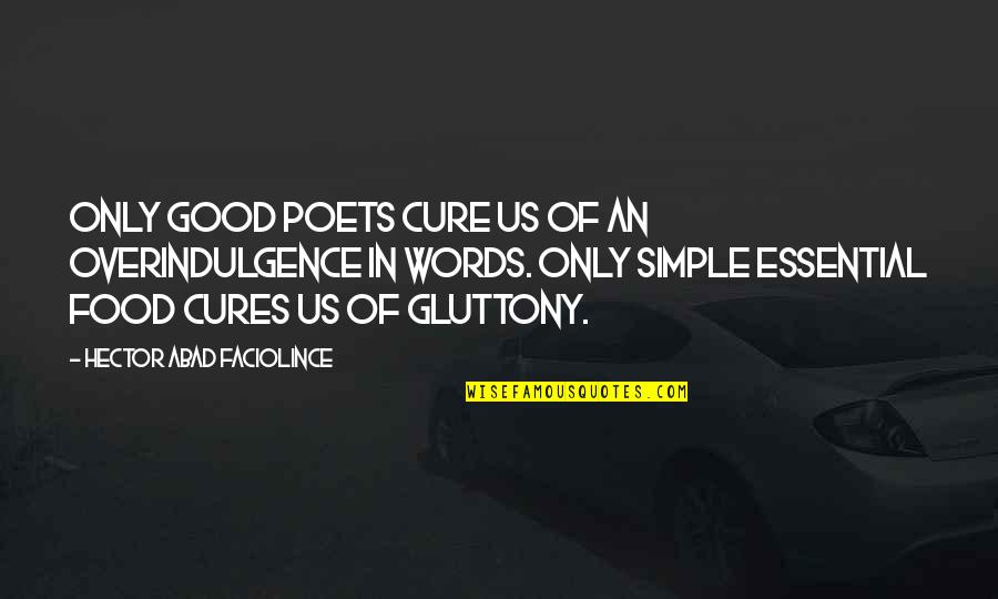 Chaotic Work Quotes By Hector Abad Faciolince: Only good poets cure us of an overindulgence