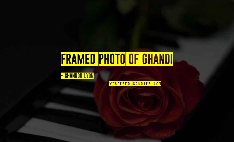 Chapelles Brennan Quotes By Shannon Lyon: framed photo of Ghandi