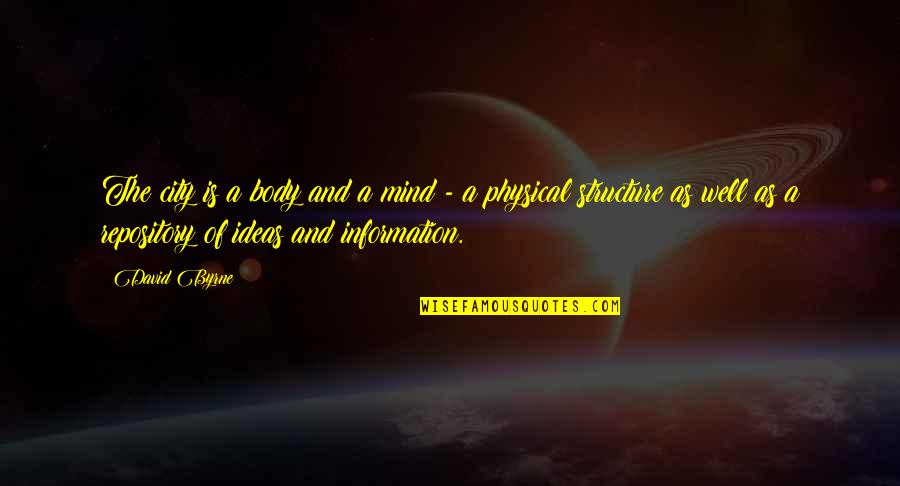 Chaplinsky Oyez Quotes By David Byrne: The city is a body and a mind