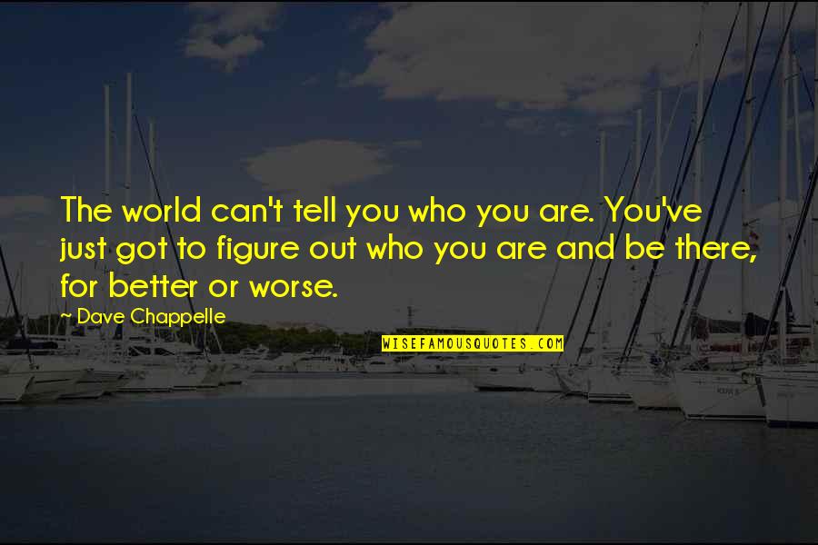 Chappelle Quotes By Dave Chappelle: The world can't tell you who you are.