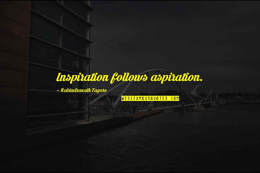 Chapter 26 Bible Quotes By Rabindranath Tagore: Inspiration follows aspiration.