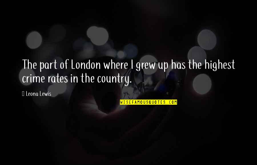 Chapter One Night Quotes By Leona Lewis: The part of London where I grew up