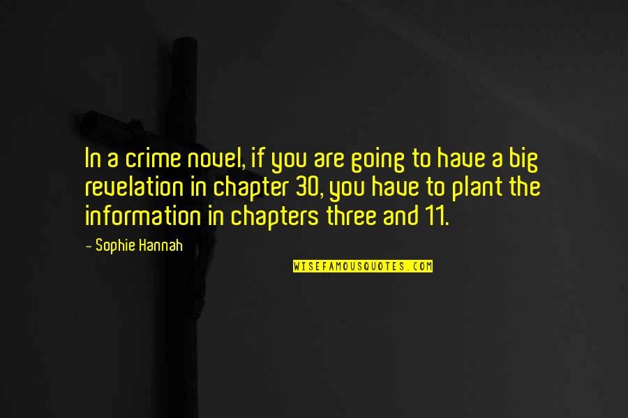 Chapters Quotes By Sophie Hannah: In a crime novel, if you are going