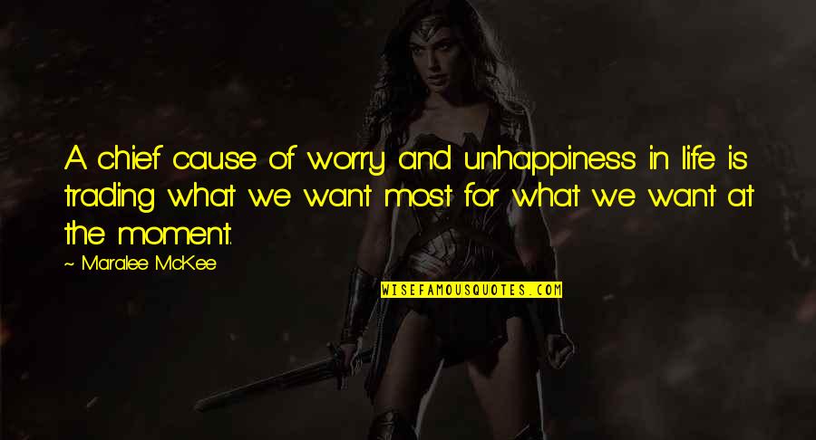 Character And Attitude Quotes By Maralee McKee: A chief cause of worry and unhappiness in