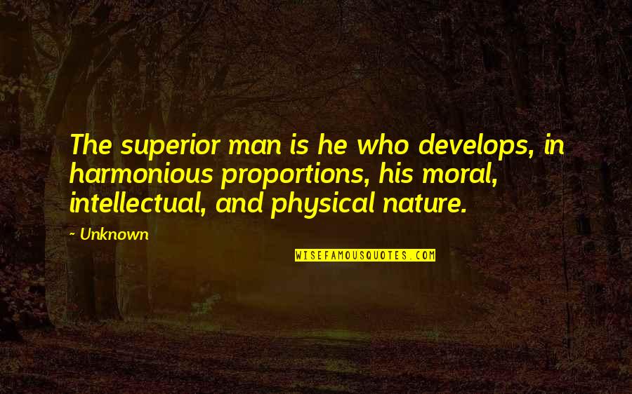Character And Moral Quotes By Unknown: The superior man is he who develops, in