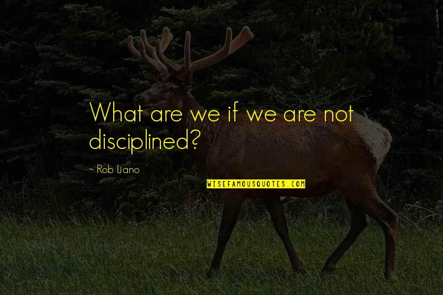 Character Integrity Quotes By Rob Liano: What are we if we are not disciplined?