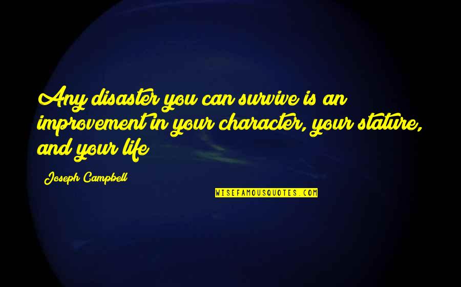 Character Life Quotes By Joseph Campbell: Any disaster you can survive is an improvement