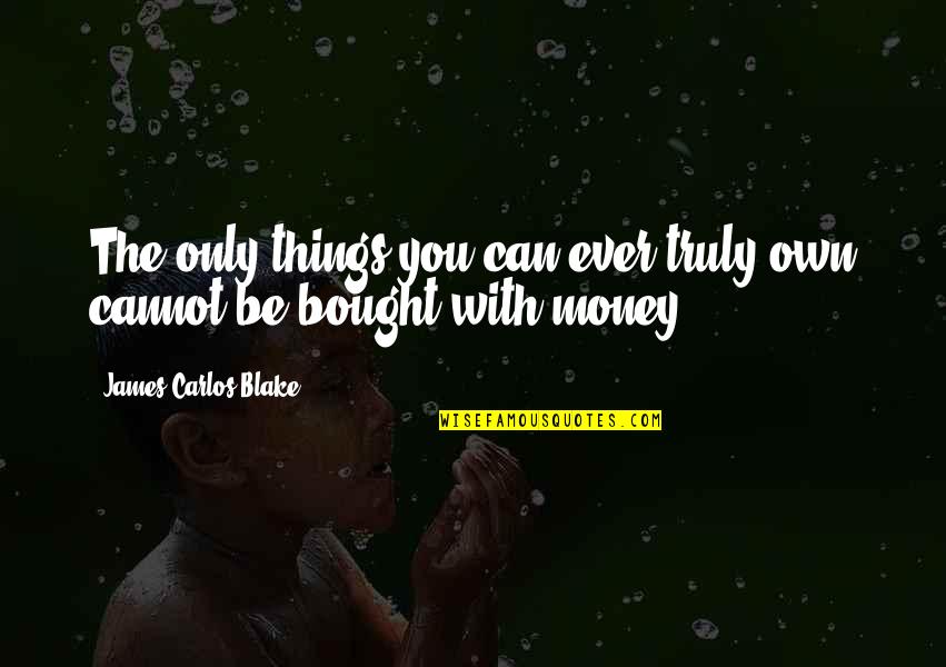 Character Over Money Quotes By James Carlos Blake: The only things you can ever truly own