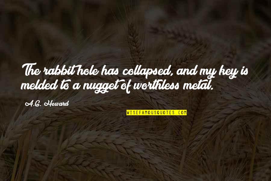 Character Washcloths Quotes By A.G. Howard: The rabbit hole has collapsed, and my key