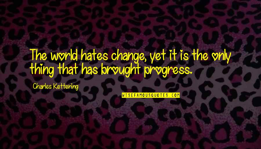 Characteristics Of A Hero Quotes By Charles Kettering: The world hates change, yet it is the