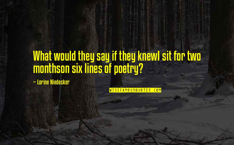 Characterological Quotes By Lorine Niedecker: What would they say if they knewI sit